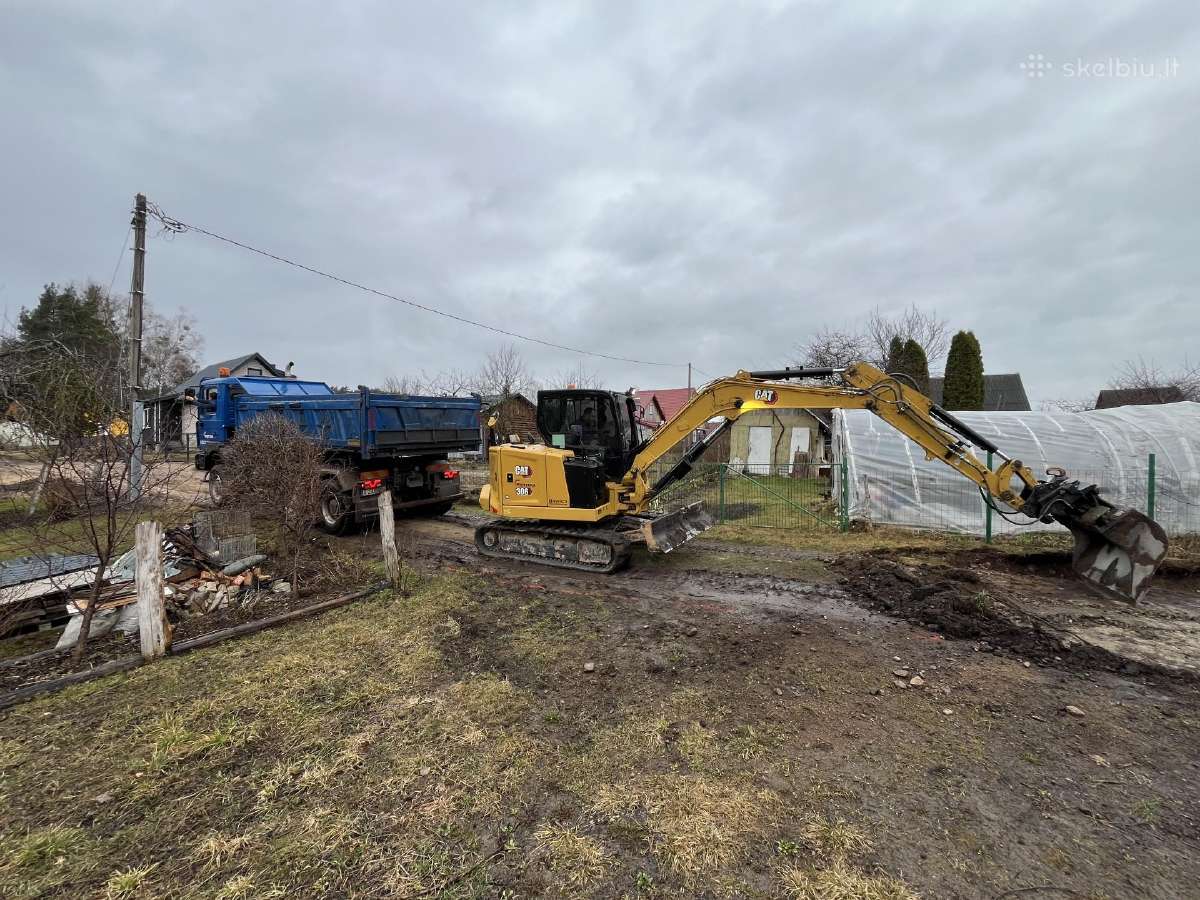 Tvenkiniu kasimas, valymas, ilgastrelis Cat 323 - nuotraukos Nr. 38