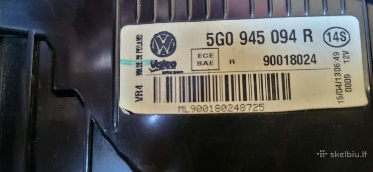 VW Golf 7 galiniai žibintai ir priešrūkiniai žib. - nuotraukos Nr. 3