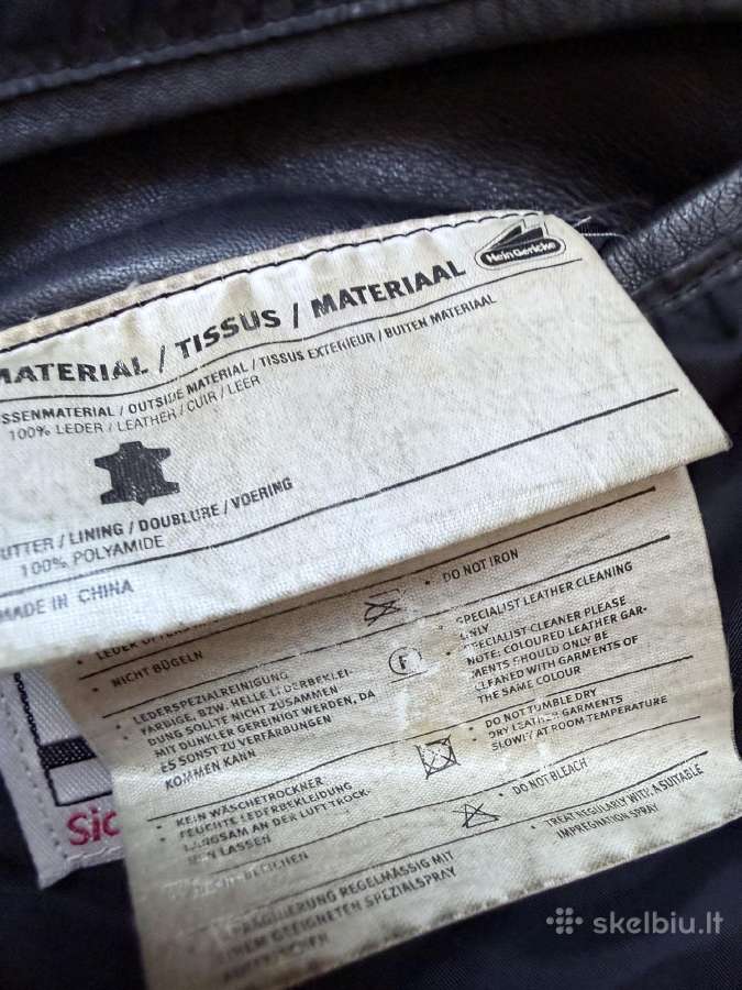 Motociklininko natūralios odos striukė - nuotraukos Nr. 3