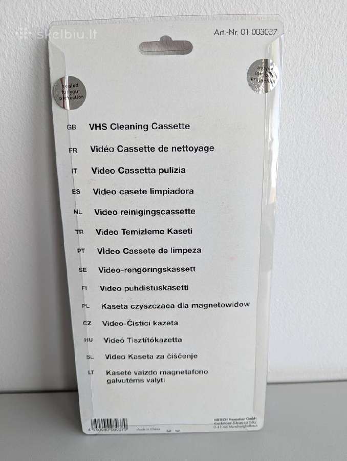 S-vhs/vhs galvutės valymo kasetė Heitech - nuotraukos Nr. 2