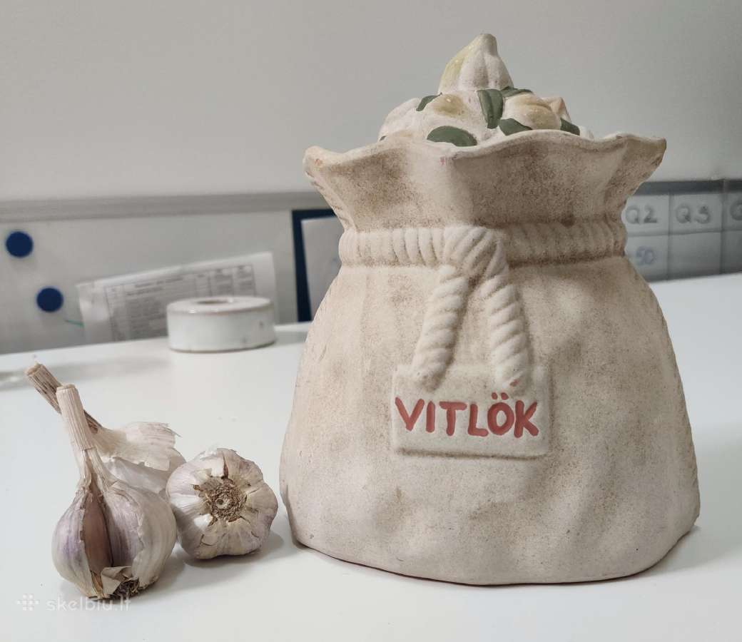 Keramikinis indas česnakams laikyti su dangčiu - nuotraukos Nr. 4