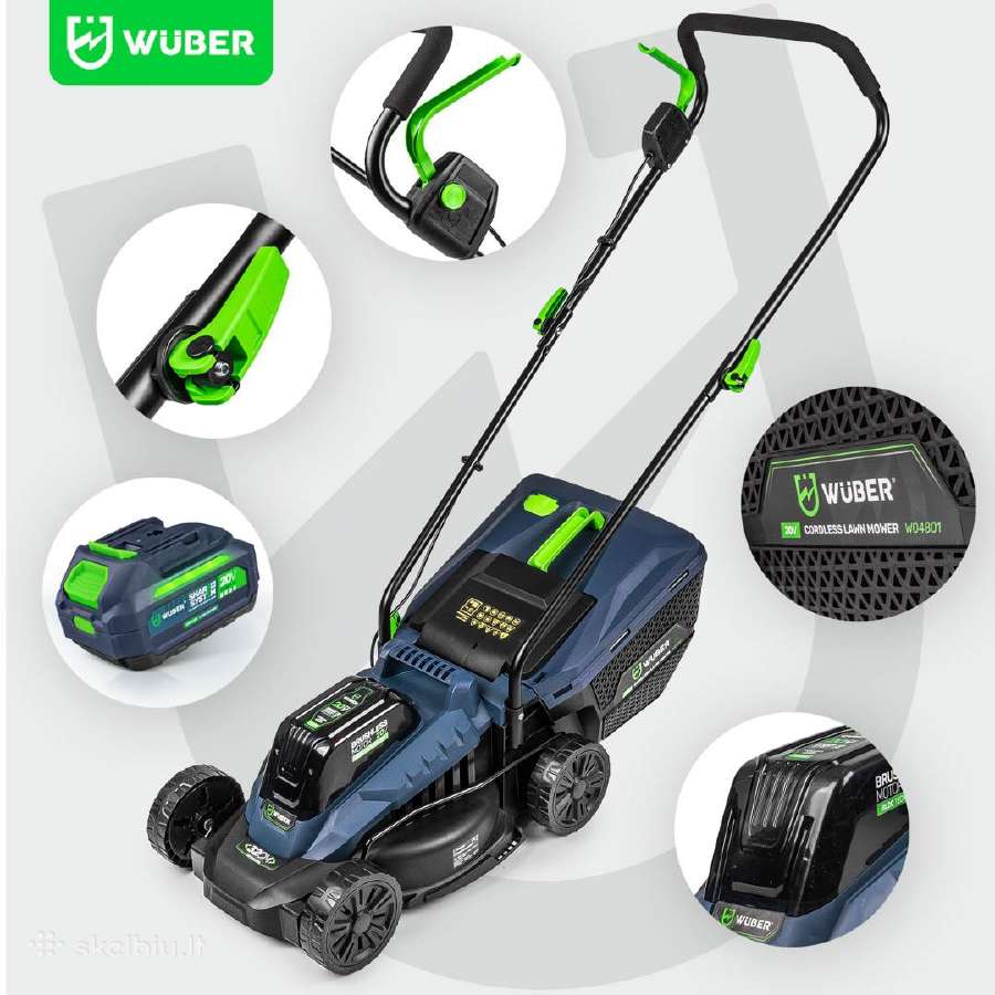 Akumuliatorinė vejapjovė Wuber W04801, 32 cm; 20 V - nuotraukos Nr. 14