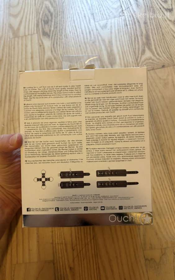 Naujas Ouch! Black & White Bonded Leather Hogtie - nuotraukos Nr. 2