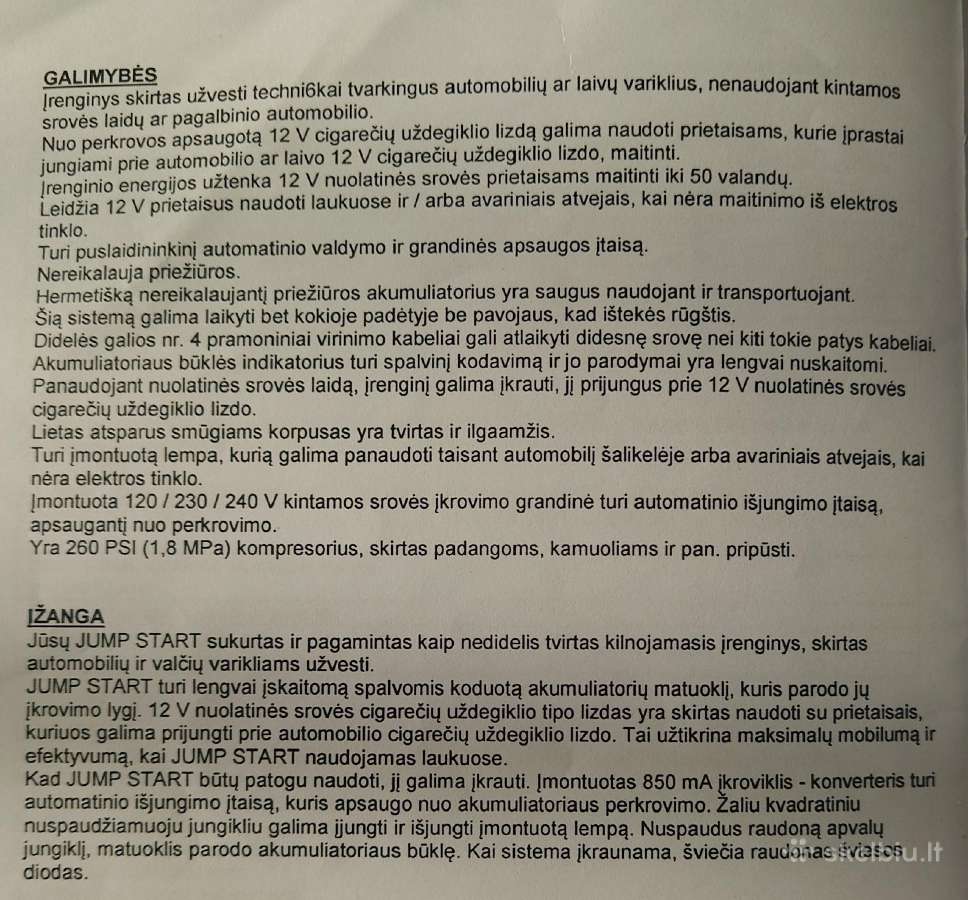 Pagalbinis užvedimo ir energijos įrenginys - nuotraukos Nr. 10