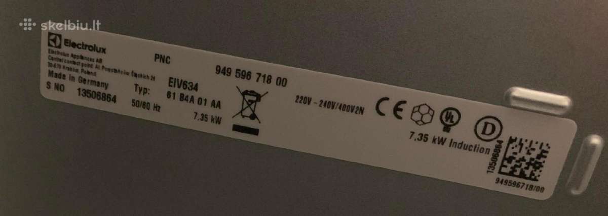 Kaitlentė Electrolux Eiv634 - nuotraukos Nr. 2