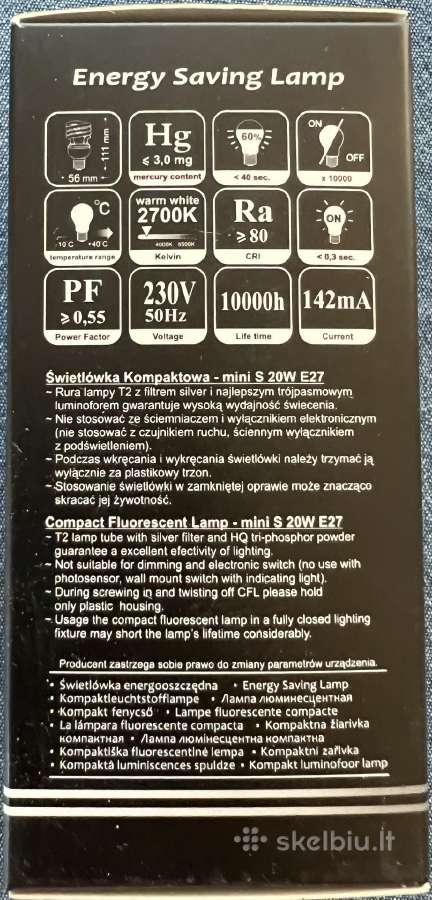 Energiją taupanti lemputė Platinum, 20w, E27 - nuotraukos Nr. 3