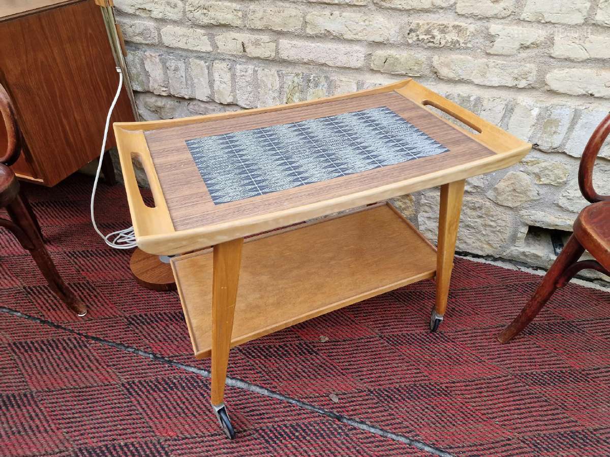 Vintažinis mid century serviravimo staliukas - nuotraukos Nr. 16