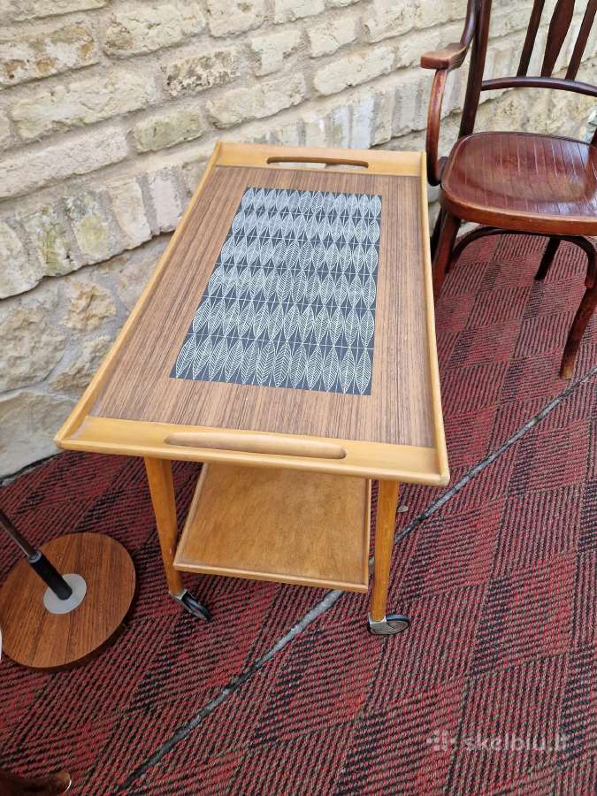 Vintažinis mid century serviravimo staliukas - nuotraukos Nr. 17
