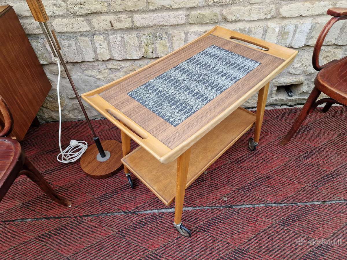 Vintažinis mid century serviravimo staliukas - nuotraukos Nr. 23