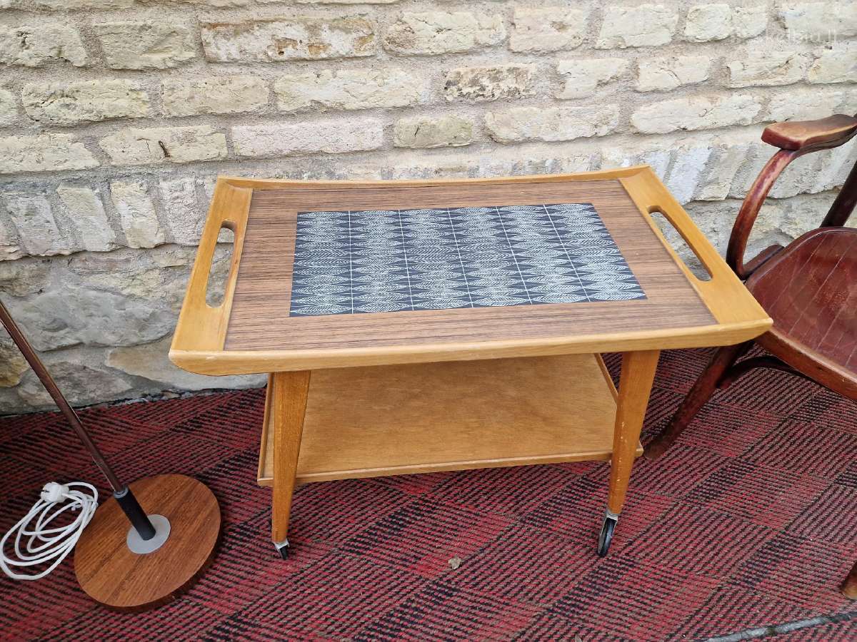 Vintažinis mid century serviravimo staliukas - nuotraukos Nr. 29
