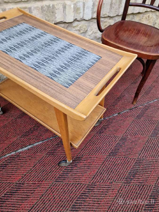 Vintažinis mid century serviravimo staliukas - nuotraukos Nr. 31