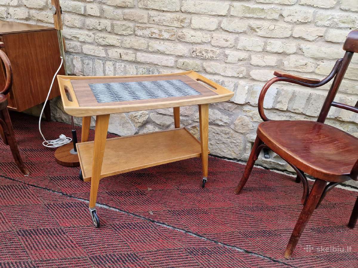 Vintažinis mid century serviravimo staliukas - nuotraukos Nr. 35