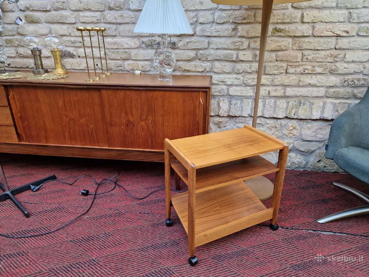 Vintažinis mid century tikmedžio staliukas - nuotraukos Nr. 19