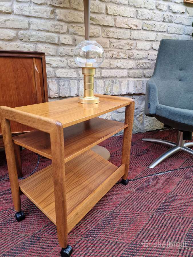 Vintažinis mid century tikmedžio staliukas - nuotraukos Nr. 25