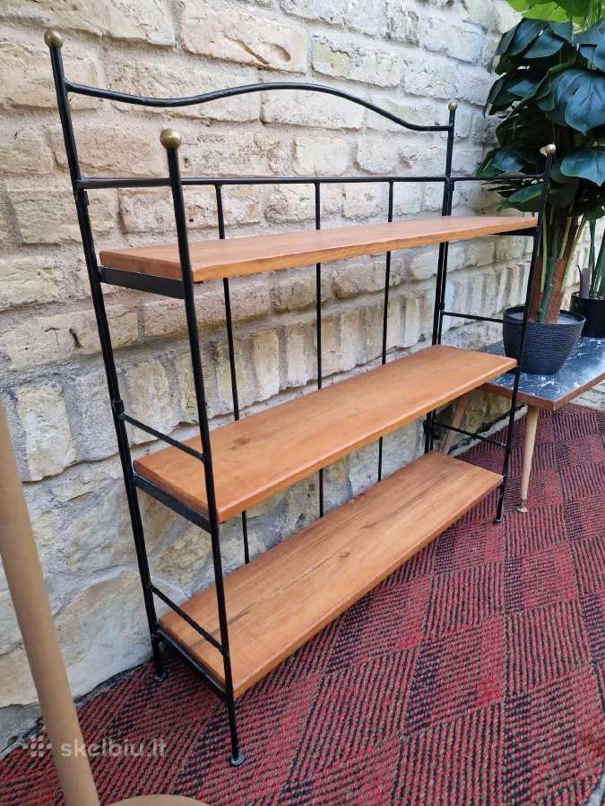 Vintažinė mid century knygų/neknygų lentyna - nuotraukos Nr. 7