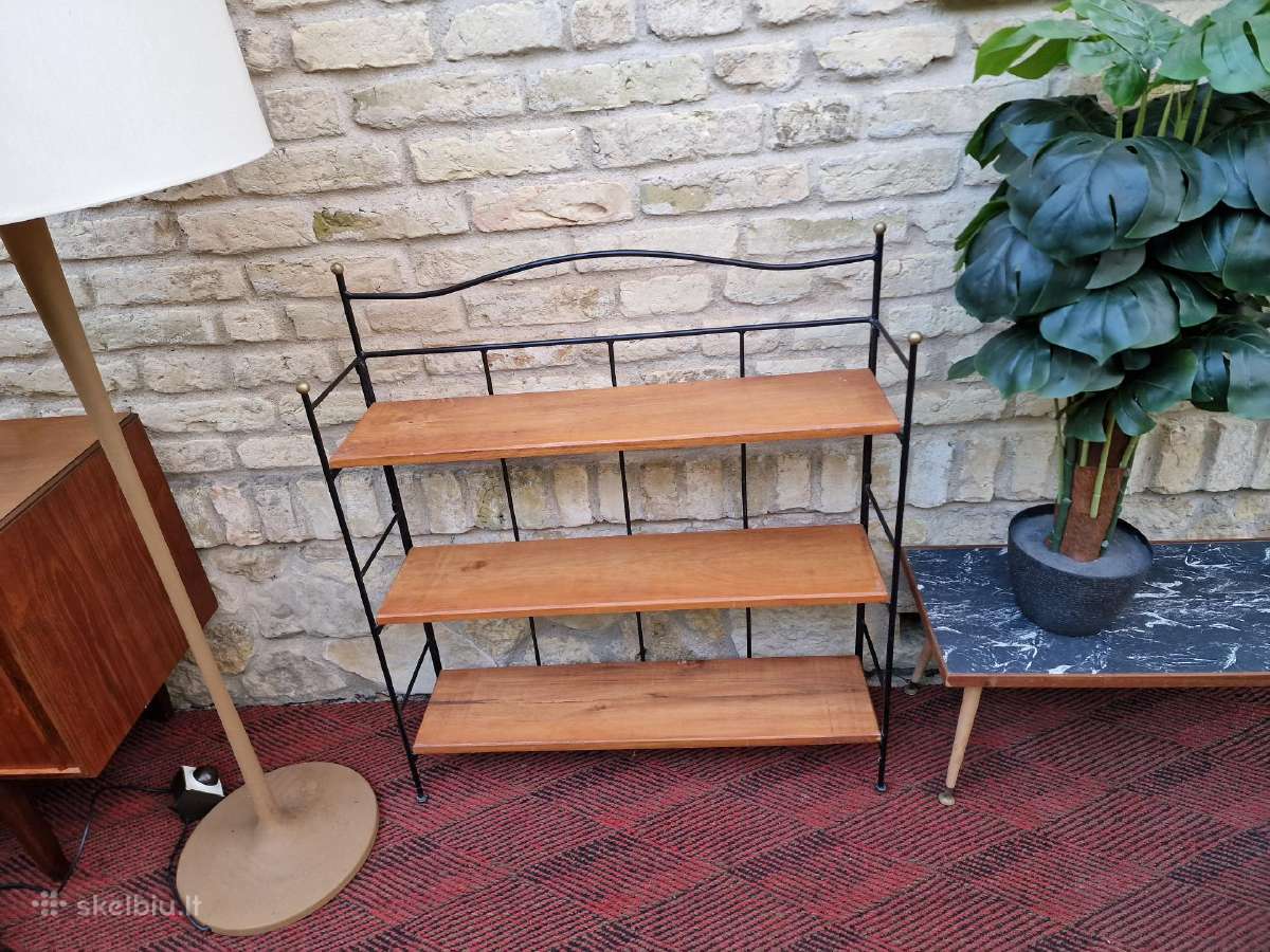 Vintažinė mid century knygų/neknygų lentyna - nuotraukos Nr. 11