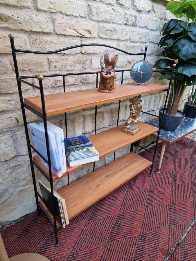Vintažinė mid century knygų/neknygų lentyna - nuotraukos Nr. 13