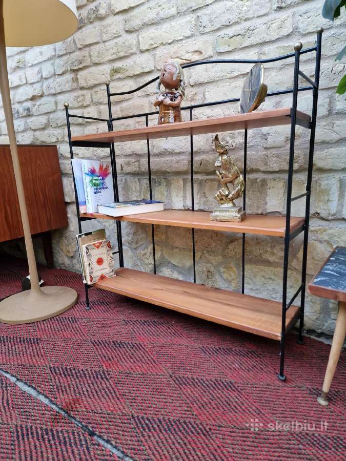 Vintažinė mid century knygų/neknygų lentyna - nuotraukos Nr. 14