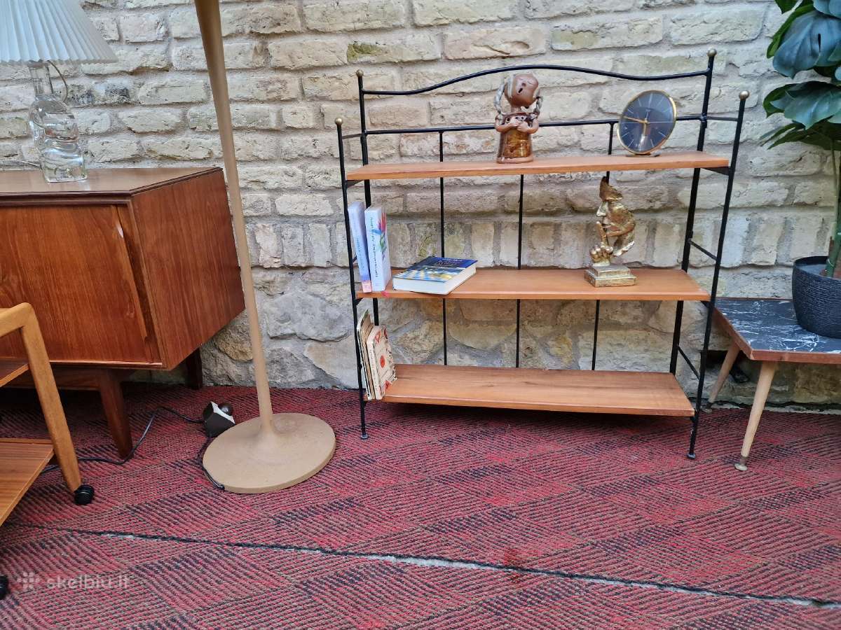 Vintažinė mid century knygų/neknygų lentyna - nuotraukos Nr. 15
