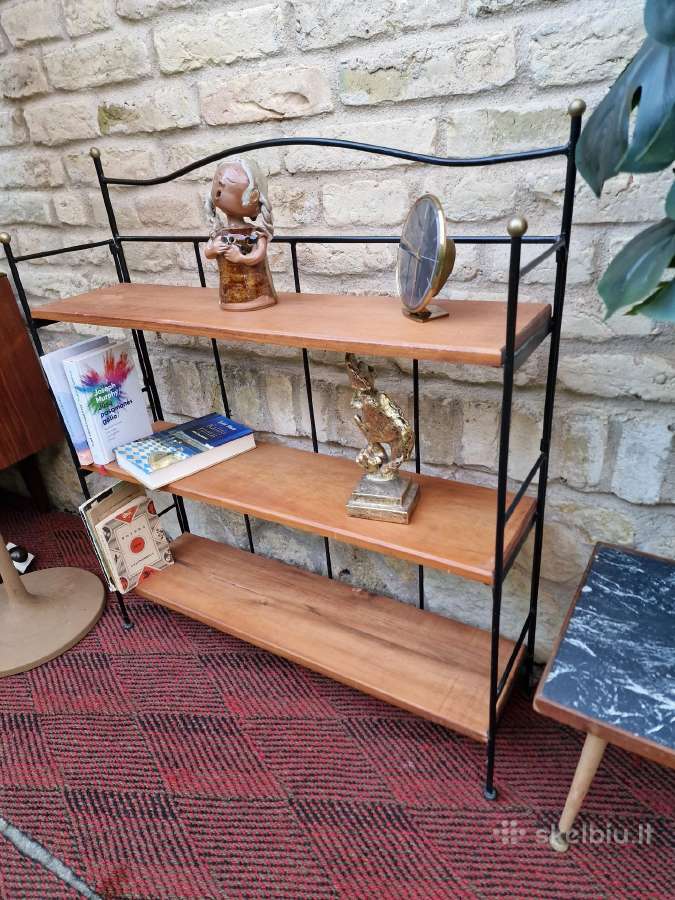 Vintažinė mid century knygų/neknygų lentyna - nuotraukos Nr. 17