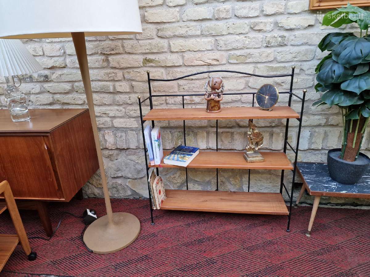 Vintažinė mid century knygų/neknygų lentyna - nuotraukos Nr. 20
