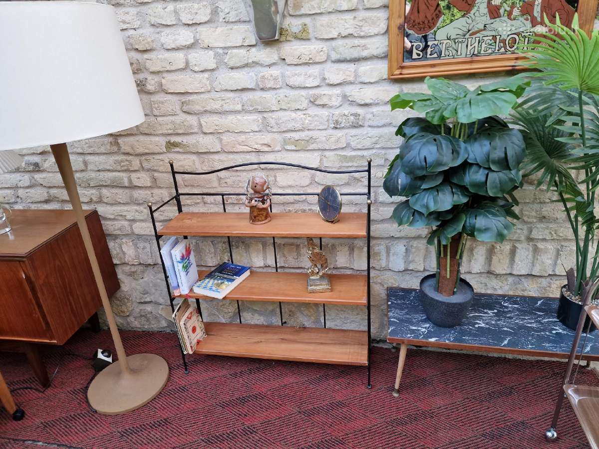 Vintažinė mid century knygų/neknygų lentyna - nuotraukos Nr. 22