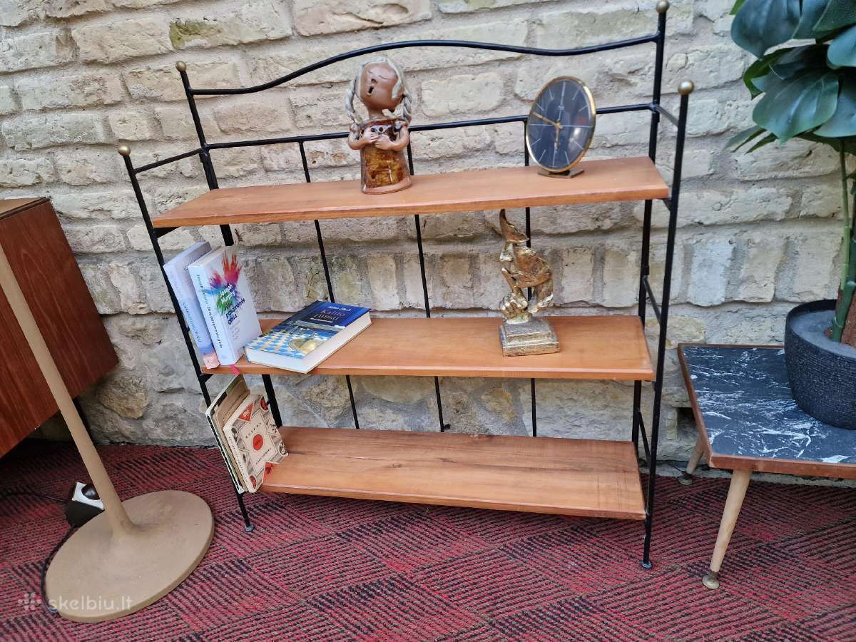 Vintažinė mid century knygų/neknygų lentyna - nuotraukos Nr. 24