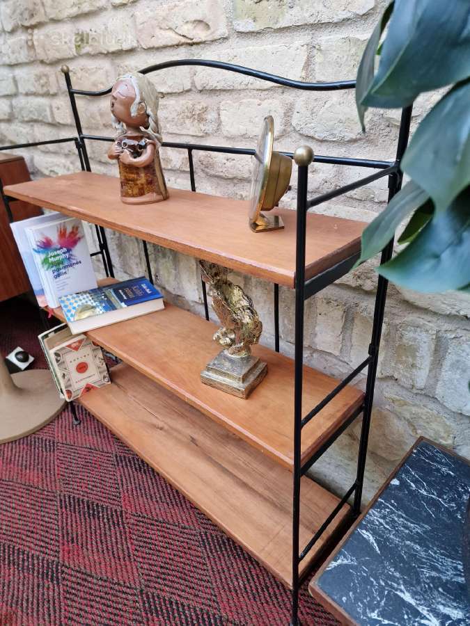 Vintažinė mid century knygų/neknygų lentyna - nuotraukos Nr. 25