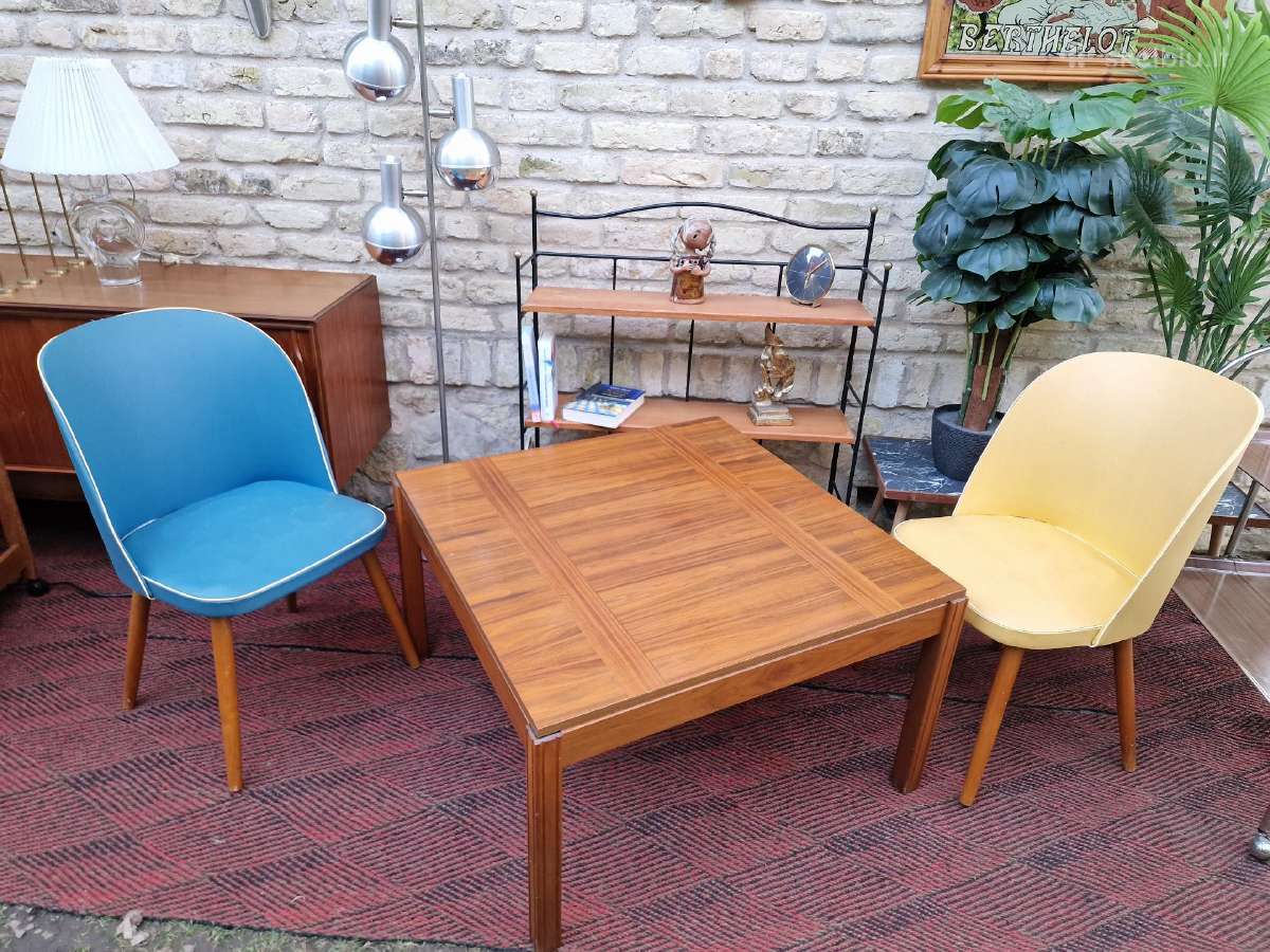 Vintažinis mid century tikmedžio kavos staliukas - nuotraukos Nr. 3