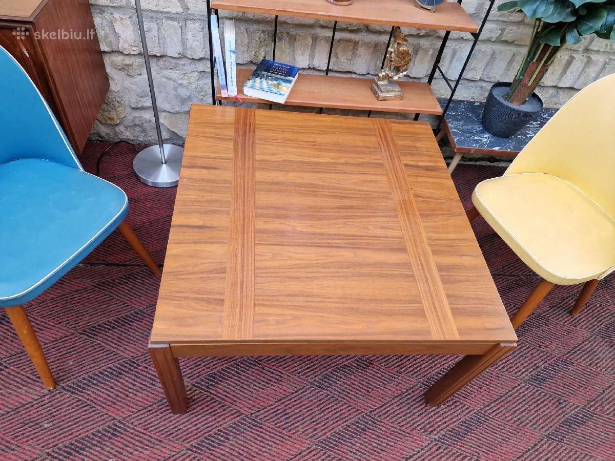 Vintažinis mid century tikmedžio kavos staliukas - nuotraukos Nr. 4