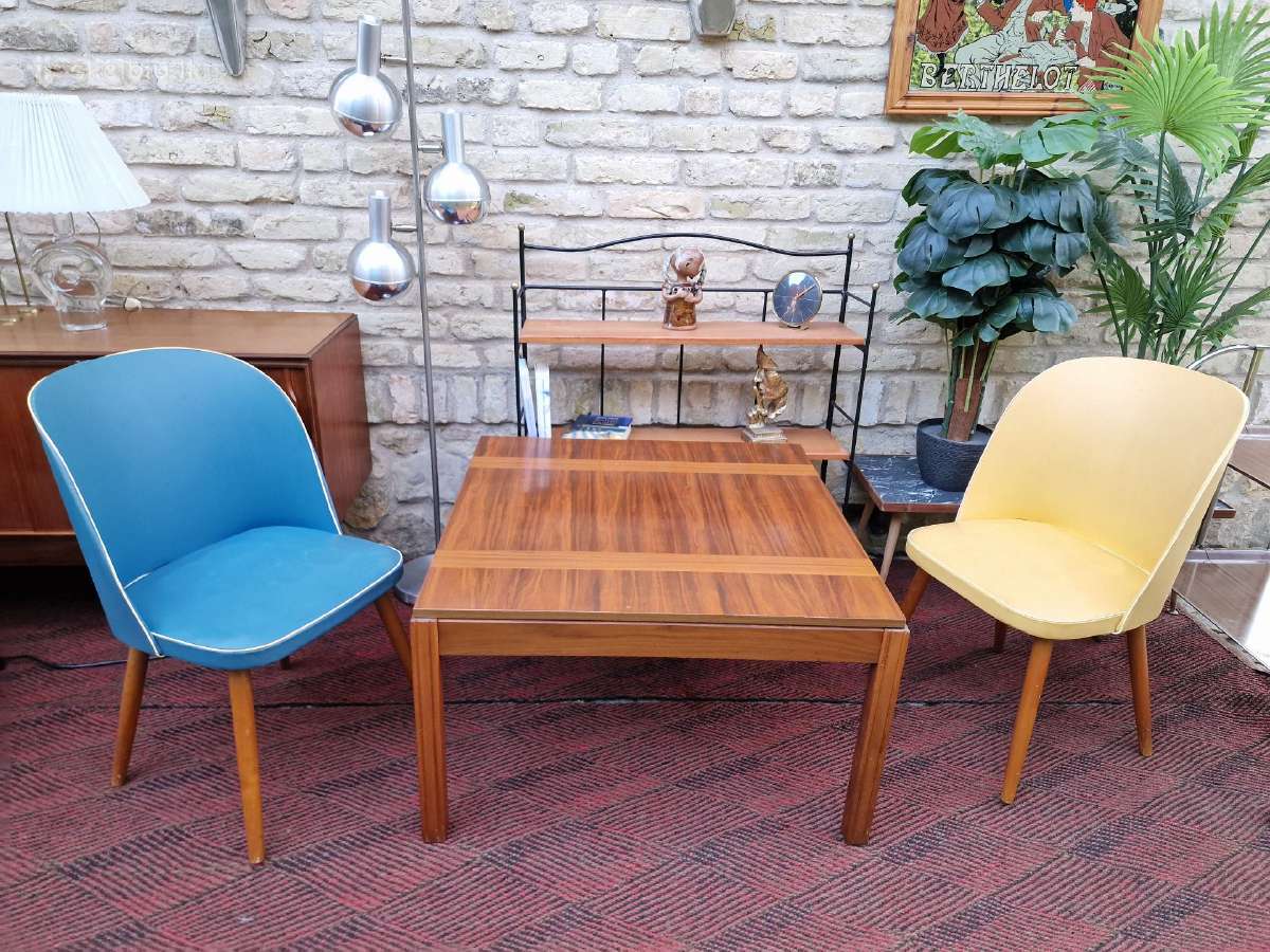 Vintažinis mid century tikmedžio kavos staliukas - nuotraukos Nr. 7
