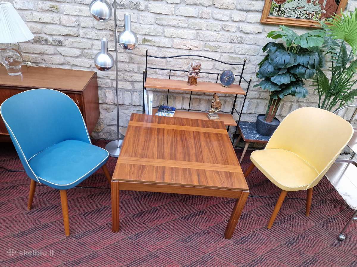 Vintažinis mid century tikmedžio kavos staliukas - nuotraukos Nr. 9