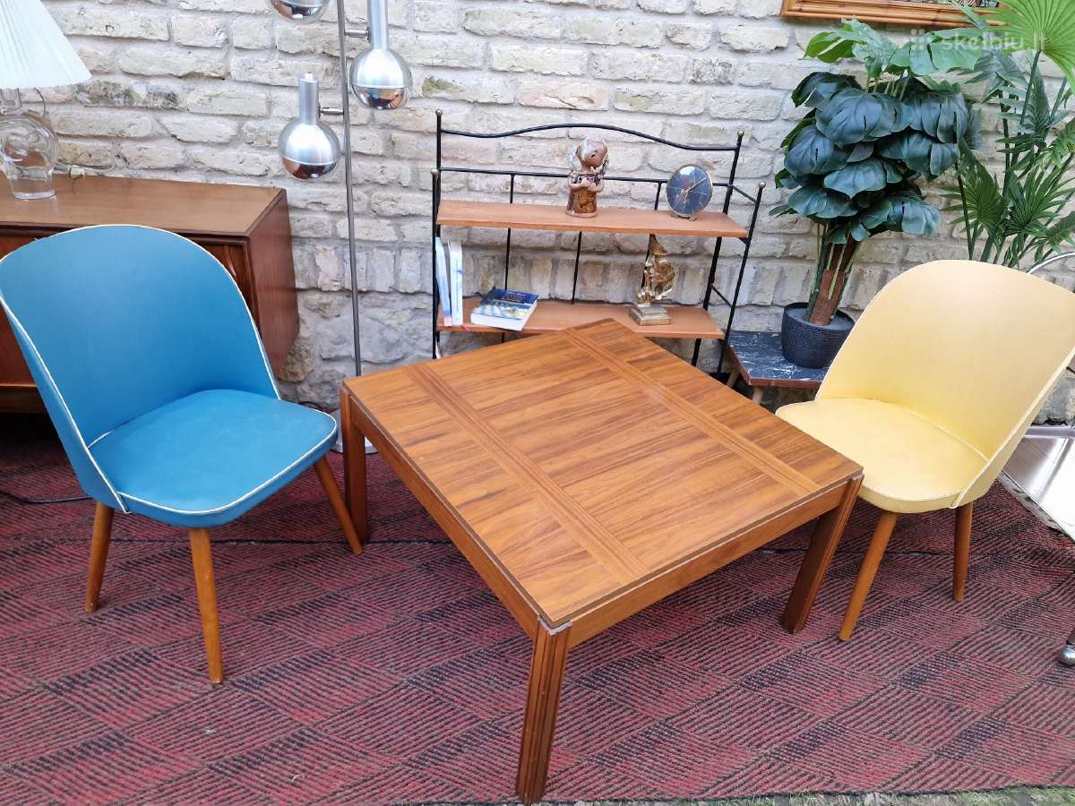 Vintažinis mid century tikmedžio kavos staliukas - nuotraukos Nr. 11
