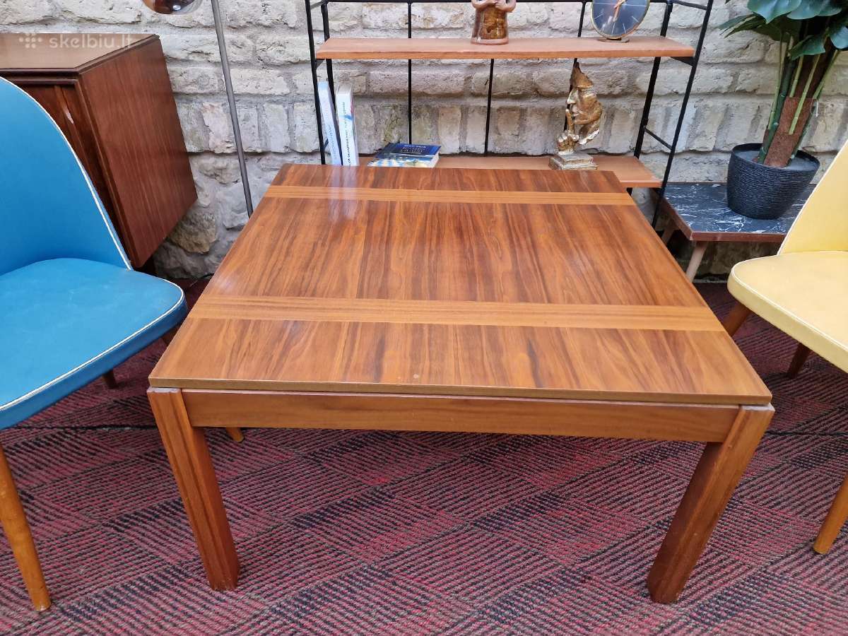 Vintažinis mid century tikmedžio kavos staliukas - nuotraukos Nr. 14
