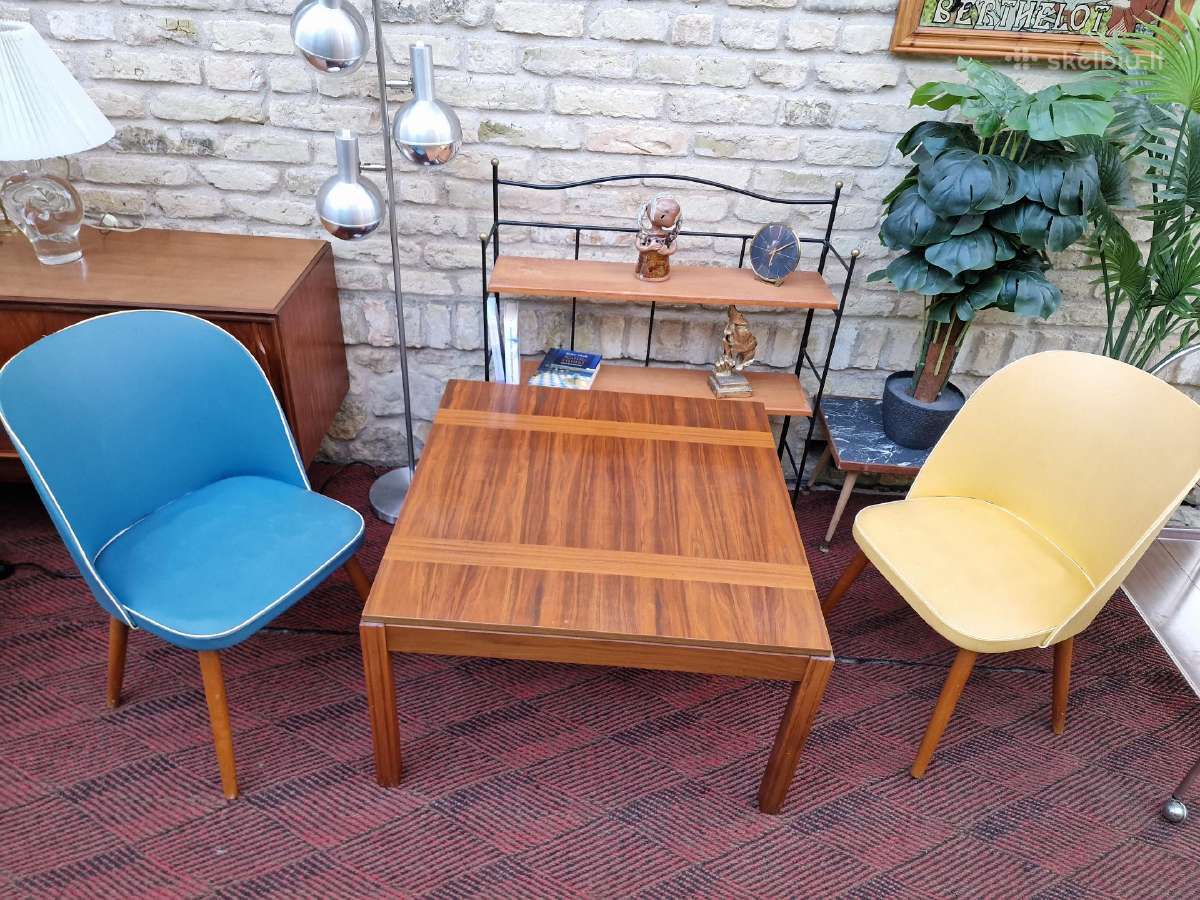 Vintažinis mid century tikmedžio kavos staliukas - nuotraukos Nr. 15