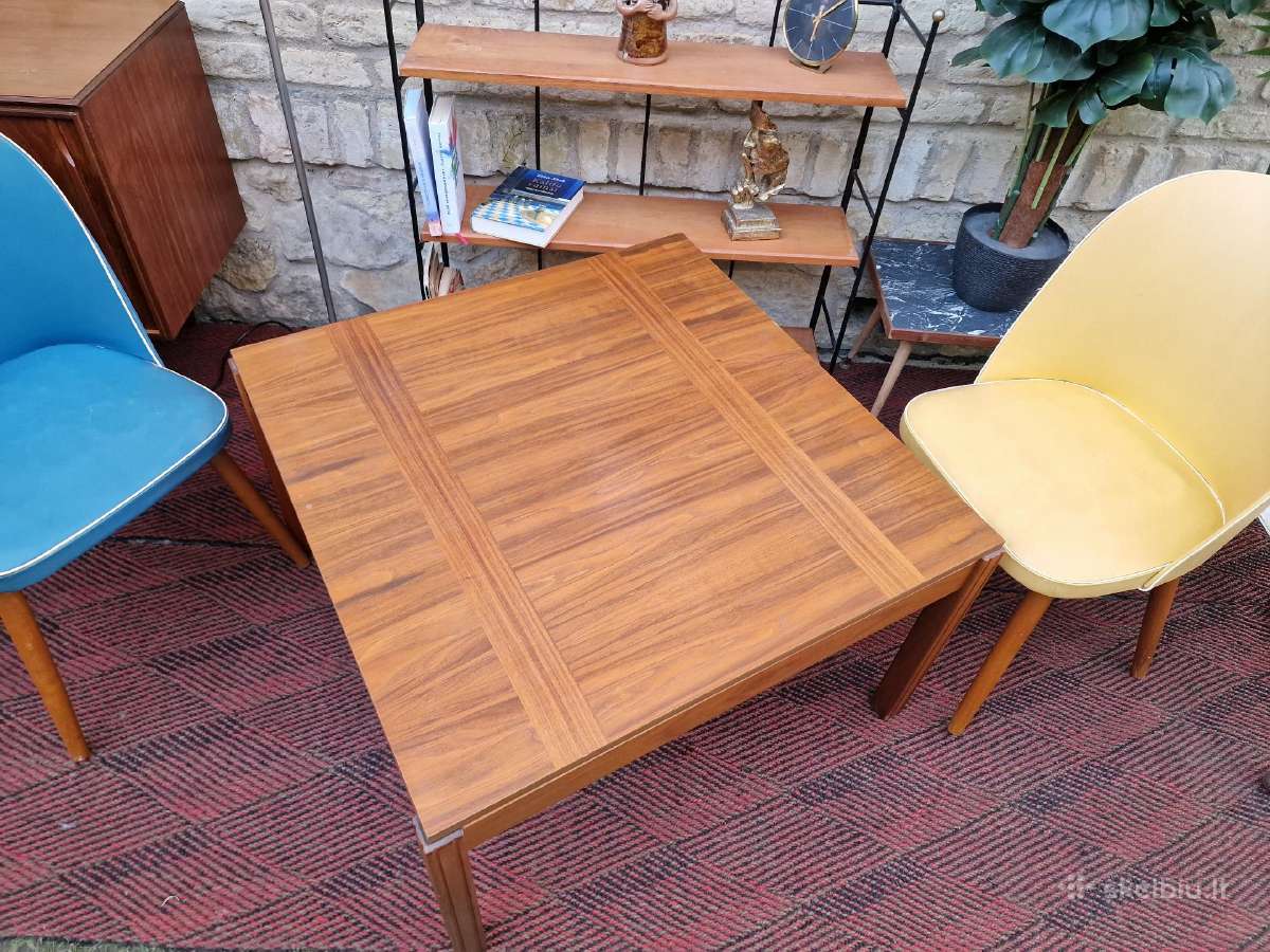 Vintažinis mid century tikmedžio kavos staliukas - nuotraukos Nr. 17