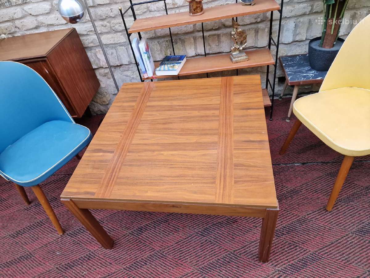 Vintažinis mid century tikmedžio kavos staliukas - nuotraukos Nr. 19