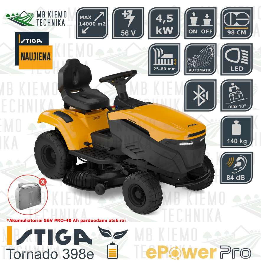 Elektriniai Stiga e-power Traktoriukai - nuotraukos Nr. 2