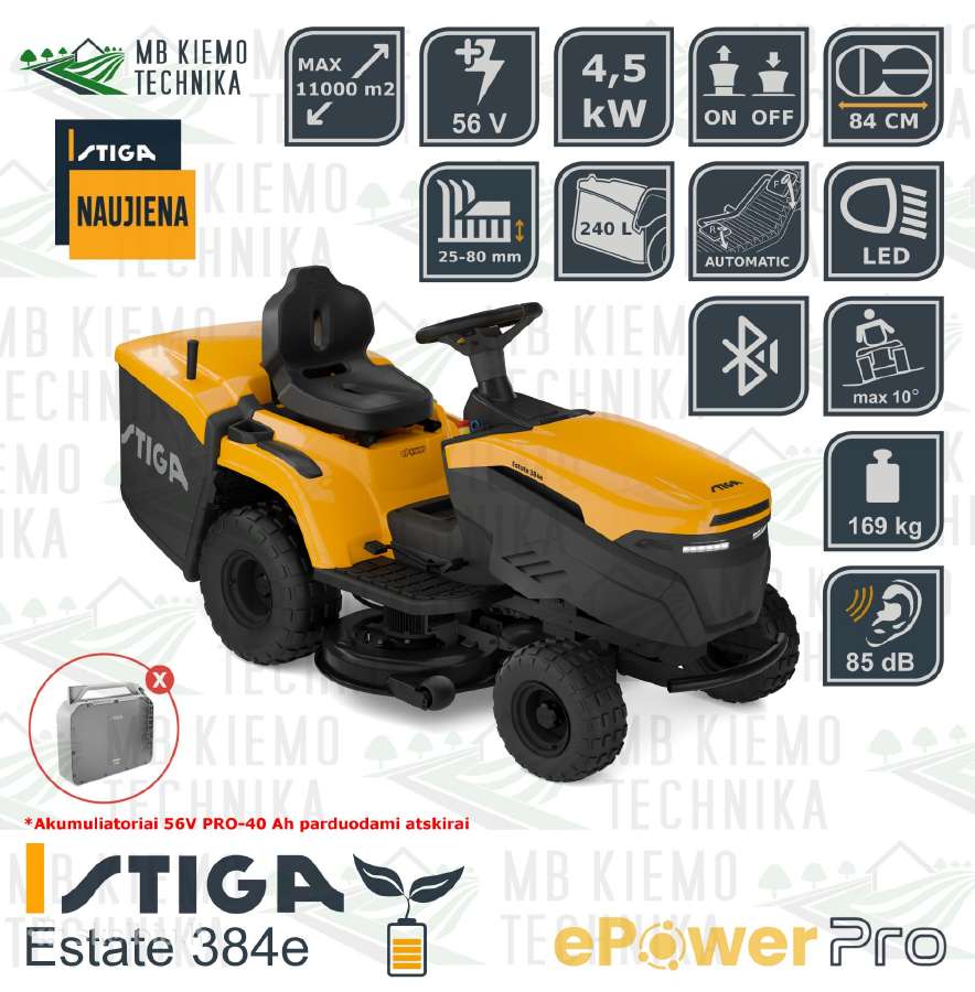 Elektriniai Stiga e-power Traktoriukai - nuotraukos Nr. 3