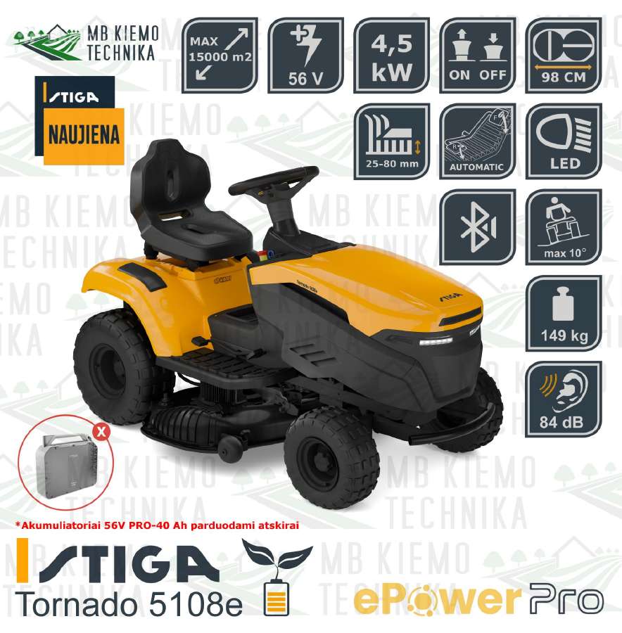 Elektriniai Stiga e-power Traktoriukai - nuotraukos Nr. 4