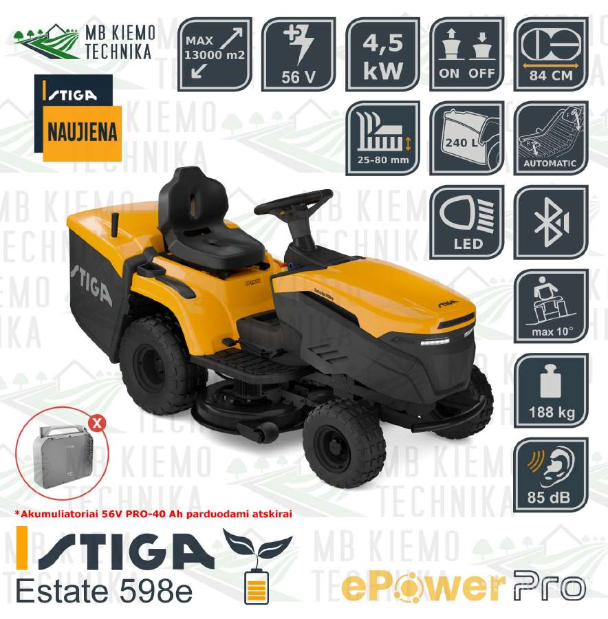 Elektriniai Stiga e-power Traktoriukai - nuotraukos Nr. 5