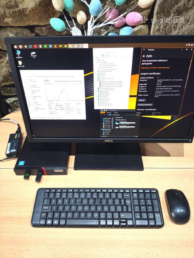 Lenovo Thinkcentre m600 tiny su priedais