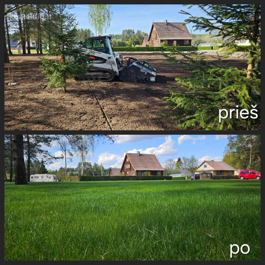 Mechanizuotas vejos įrengimas, paruošimas vejai