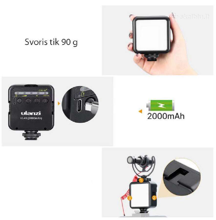 LED apšvietimas vlogams, reels ir fotografijai - nuotraukos Nr. 6