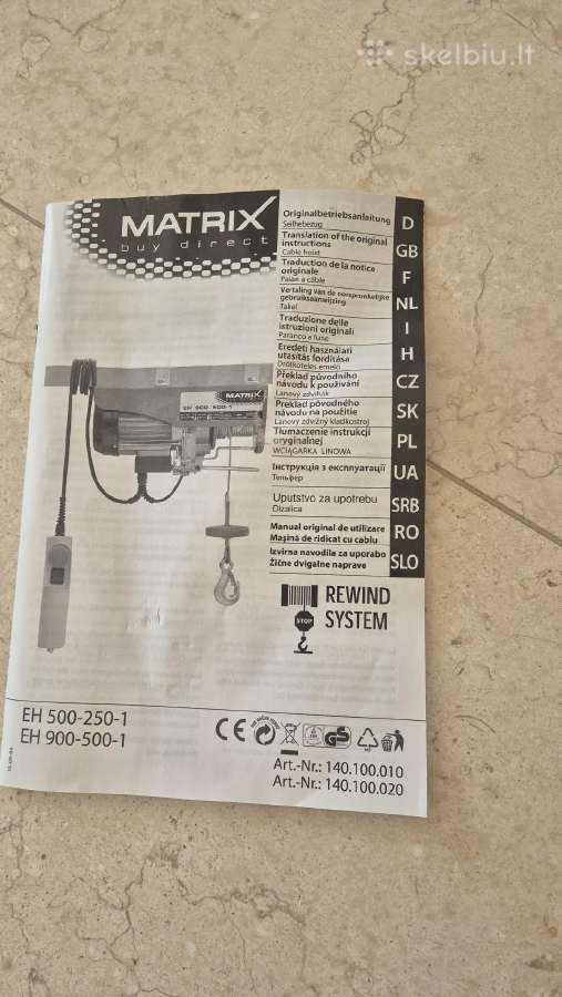 Elektrinis keltuvas ik8 500 kg. - nuotraukos Nr. 3