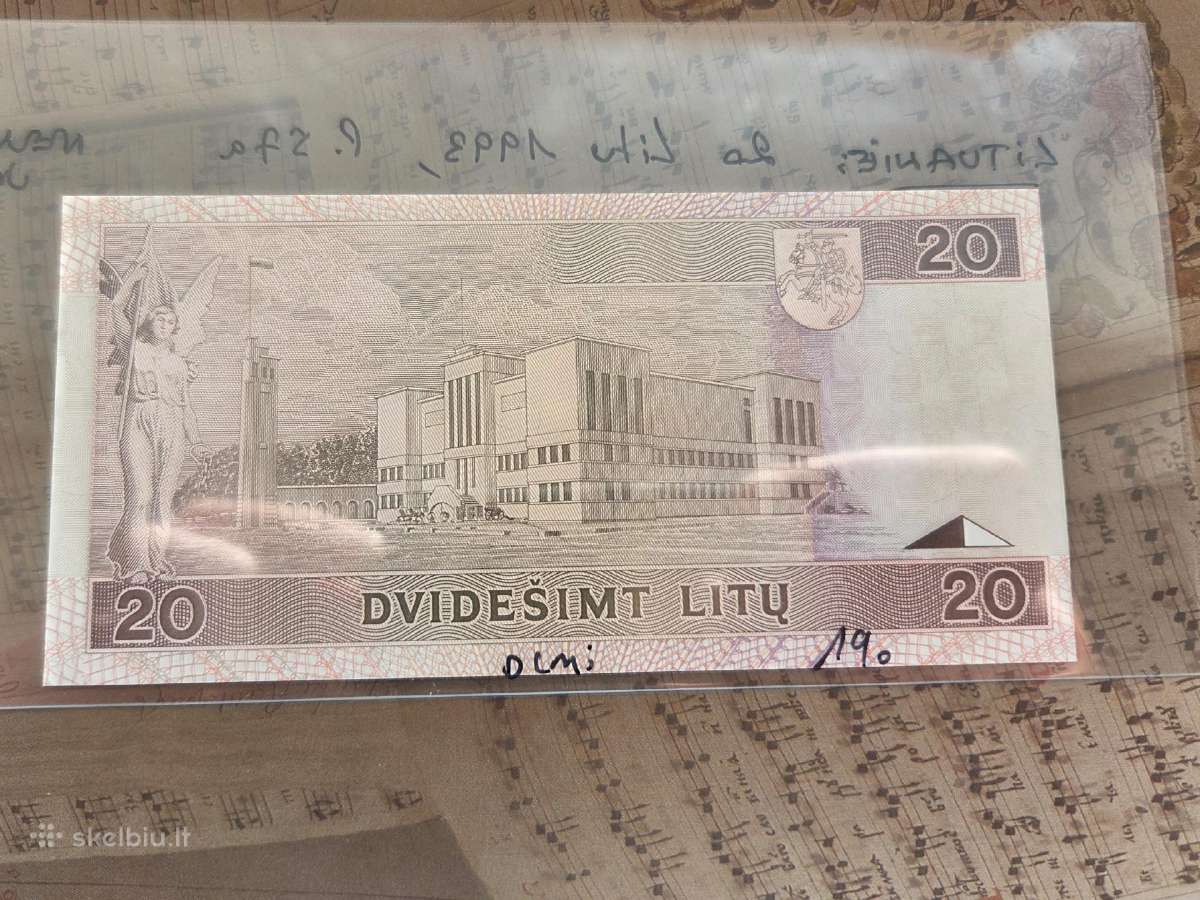 20 litų 1993 Lietuva - unc idealus - nuotraukos Nr. 2