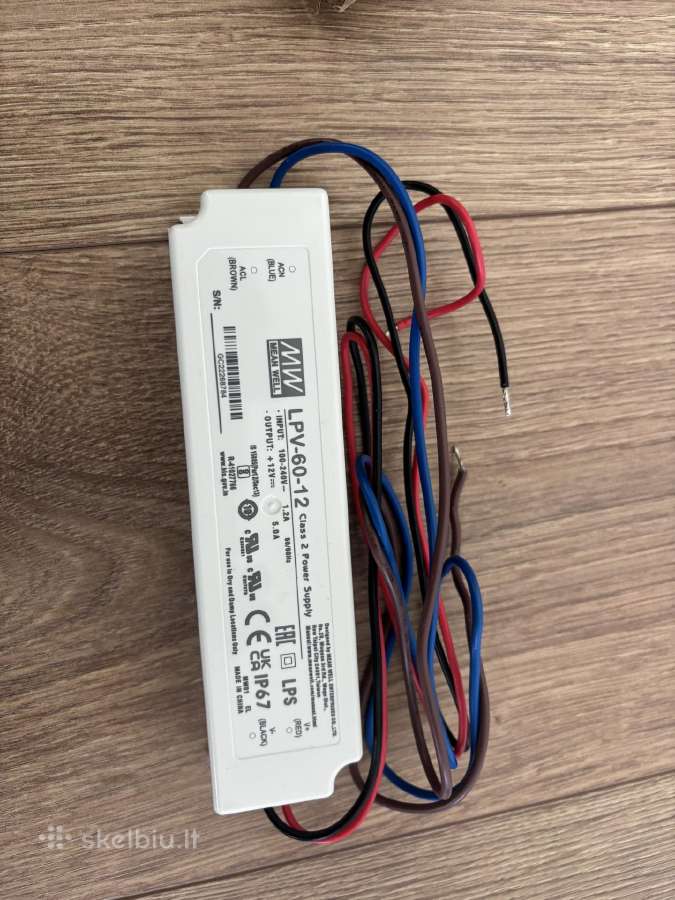 Naujas LED maitinimo šaltinis Mean Well Lpv-60-12 - nuotraukos Nr. 2