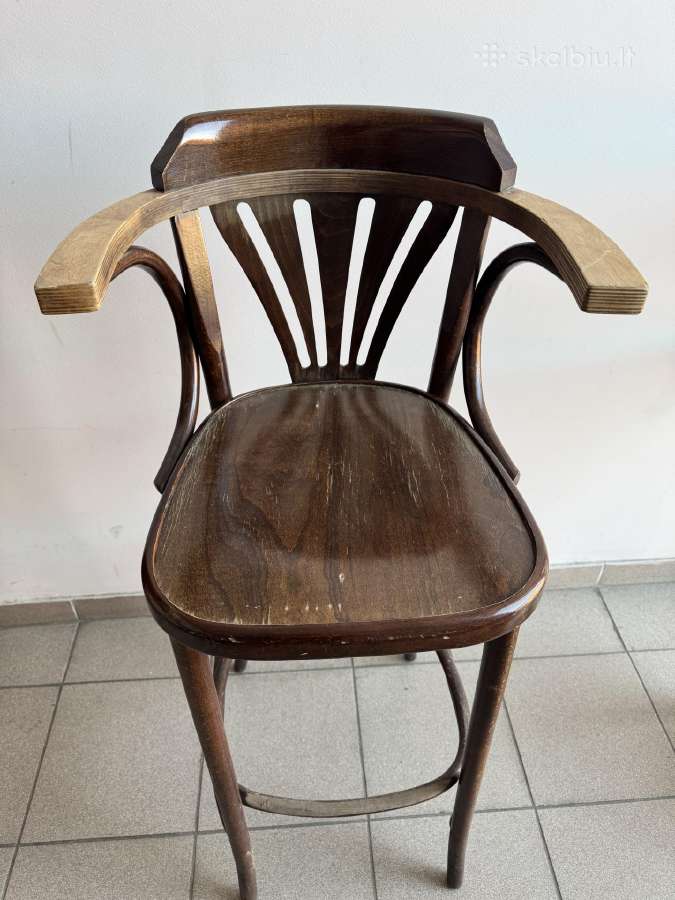 Senovinė medinė tvirta baro kėdė 88 Eur - nuotraukos Nr. 4