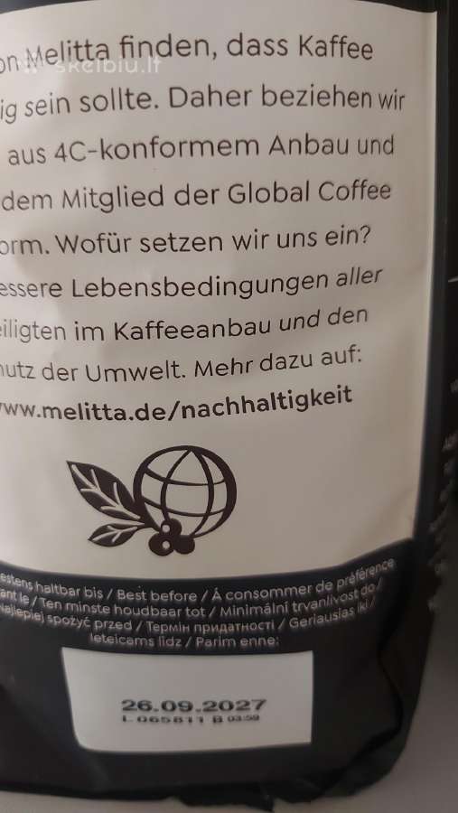 Kavos pupelės Melitta Bellacrema Espresso 1kg - nuotraukos Nr. 4