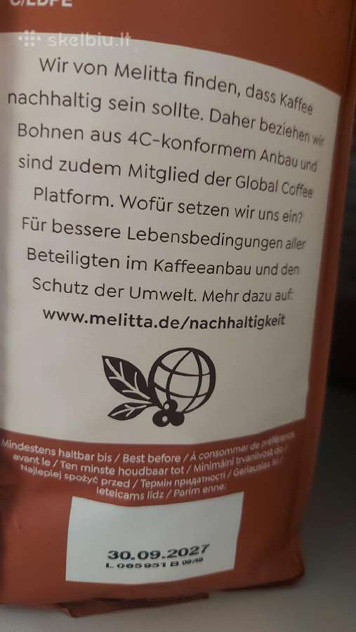 Kavos pupelės Melitta Bellacrema Espresso 1kg - nuotraukos Nr. 7